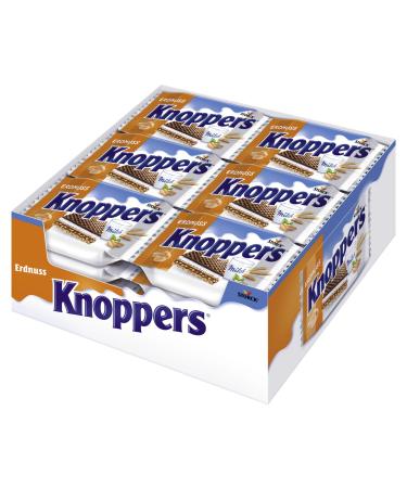 Knoppers Peanut 24 x 25g Filled wafer slices with peanut cream finely salted peanut pieces and delicious milk cream