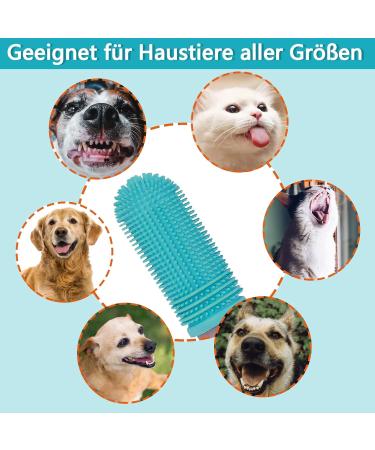 2 Set Silicone Dog Toothbrush - Gentle Dental Care for Small Dogs & Pets | Easy Cleaning for Sensitive Animals - Blue & Green - Buy Online on GoSupps.com