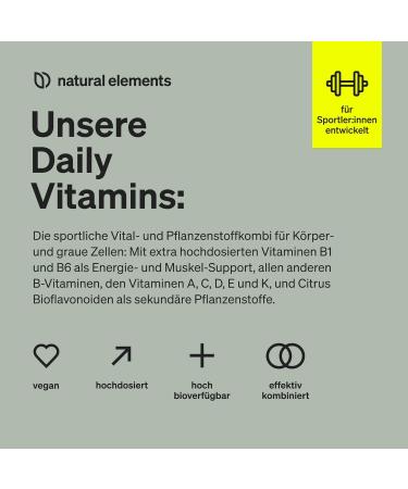 Daily Vitamins - 120 Vegan Multivitamin Capsules | High-Dose A-K | Ideal for Athletes | Pure & Additive-Free | Made in Germany - Buy Online on GoSupps.com