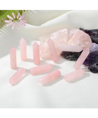 MAIBAOTA Rose Quartz Healing Crystals Gifts Wands Hexagonal Pointed Gemstones Set Bulk for Women Beginner Chakra Stones Nature Reiki Spiritual Energy Balancing Protection Crystal 10pcs - Buy Online on GoSupps.com