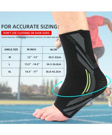 Ankle Support Brace for Women & Men | Compression Sleeve for Plantar Fasciitis & Sprained Ankle Relief | Medium - 1 Pair - Buy Online on GoSupps.com