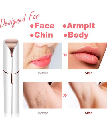 USB Mini Facial Hair Remover for Women - Portable Electric Razor Shaver for Painless Hair Removal on Lips, Chin, Armpits, Legs, and Body - Includes Storage Bag (White) - Buy Online on GoSupps.com