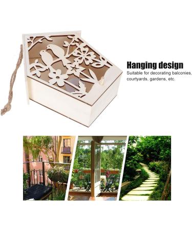 xiaozuo Wooden Hollow Bird House 2 Pieces Bird House Bird Houses for Outdoor Blue Bird House with Warm Light Wooden Hanging Bird House for Small Bird DIY Bird Cage Making Decoration667 - Buy Online on GoSupps.com