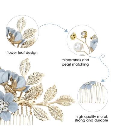 inSowni 20 Pack Classy Dusty Blue Flower Bridal Wedding Hair Side Combs and Hair Accessories - Perfect for Brides, Bridesmaids, and Prom - Light Blue Theme - Buy Online on GoSupps.com