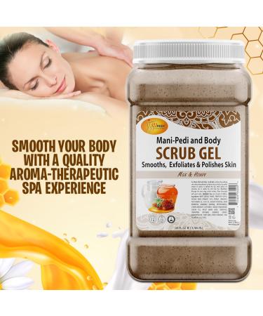 SPA REDI Exfoliating Scrub Pumice Gel - Milk & Honey 128 Oz | Manicure & Pedicure | Body Exfoliator with Hyaluronic Acid & Amino Acids - 1 Gallon - Buy Online on GoSupps.com