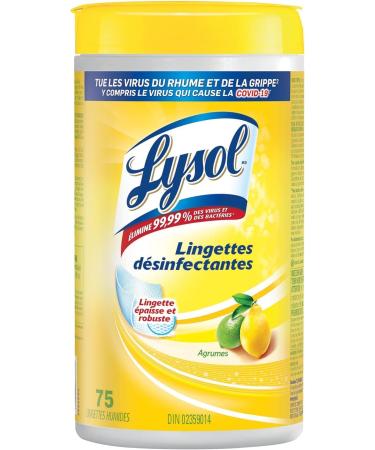 Lysol Disinfecting Wipes Citrus Thick Strong Wipe Kills 99.99% of Viruses & Bacteria Bulk Pack of 6 450 Count (6 x 75 count) - Buy Online on GoSupps.com