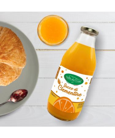 Valle del Crati Clementine Juice 100% Pure No Added Sugars and No Colourings or Preservatives Delicious and Refreshing Juice 6 bottles of 720ml - Buy Online on GoSupps.com