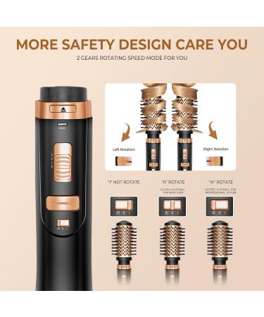 3 in 1 Rotating Hair Dryer Brush Set - Ionic Volumizer & Curling Brushes for Effortless Styling - Buy Online on GoSupps.com