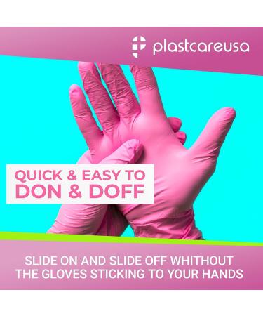 100 Pink Nitrile Exam Gloves 3.5 Mil - Latex & Powder Free, Small, Disposable Non-Sterile Protective Gloves by PlastCare - Buy Online on GoSupps.com