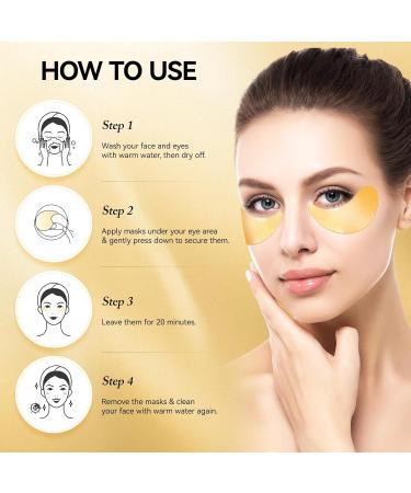 24K Gold Under Eye Patches - 60 Pcs Anti-Aging & Hydrating Gel Masks for Dark Circles Puffiness & Wrinkles Treatment - Buy Online on GoSupps.com