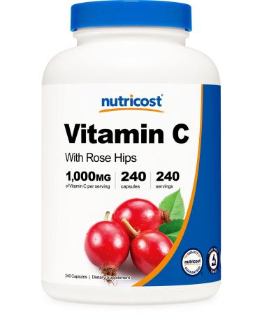Nutricost Vitamin C with Rose Hips 1025 mg - 240 Capsules