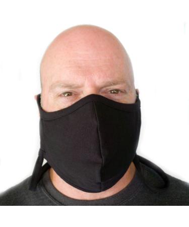 Buy Buttonsmith Black Adult XL Cotton Adjustable Face Mask with Lanyard - Washable Two Layer Soft T-Shirt Material - Made in USA - Buy Online on GoSupps.com