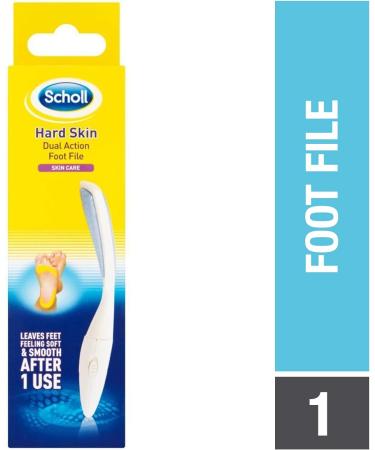 Scholl Hard Skin Double Action Footfile & Cracked Heel Repair Cream Active Repair K+ 60 ml (Pack of 1) + Heel Repair Cream - Buy Online on GoSupps.com