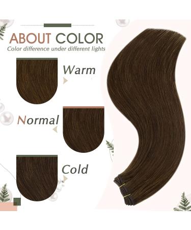 Buy Runatur Brown Real Hair Extensions 40cm | Smooth 100g Human Hair Treats for Sewing #4 - Buy Online on GoSupps.com