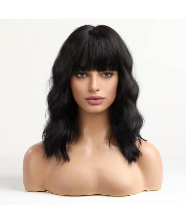 HAIRCUBE Black Shoulder-Length Wig for Women - Short Synthetic Wig for Daily/Cosplay in Black - Buy Online on GoSupps.com