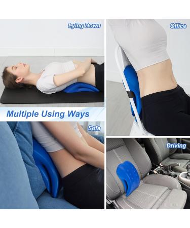 Lower Back Stretcher Device - Back Cracker Pillow for Pain Relief | Spinal Deck Lumbar Traction Cushion for Home Office & Travel (Blue - Buy Online on GoSupps.com