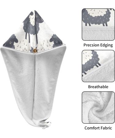 Funny Sheep Hair Towel 2 Pack Super Absorbent Quick Dry Hair Turbans with Button Twist Wrap for Women & Girls - Buy Online on GoSupps.com