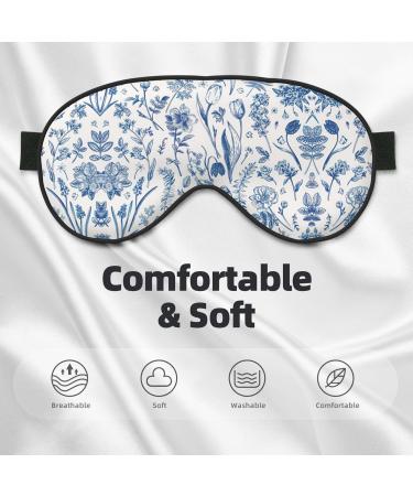 Buy Flowers and Leaves Print Unisex Sleep Eye Mask - Soft Comfort Cover for Travel Yoga & Shift Work - Buy Online on GoSupps.com