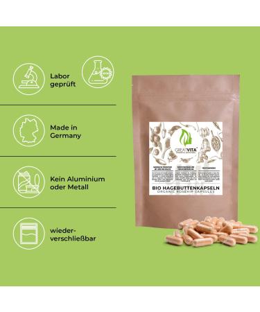  GREAT VITA GreatVita Organic Rosehip Capsules | 500 mg / Powder Tablets | Daily Dose 3000 mg | 100% Pure No Additives | Laboratory Tested European Culture (DE- KO-037) - Buy Online on GoSupps.com