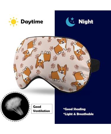 Cartoon Corgis Sleep Mask Eye Cover for Sleeping Blindfold with Adjustable Strap Blocks Light Night Travel Nap for Men Women - Buy Online on GoSupps.com