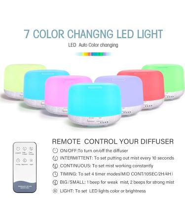 DIFFOFE 300ML Essential Oil Diffuser - Remote Control, 8 Hour Quiet Electric Home Diffuser - 7 LED Light Colors - Timer - Small Rooms, Bedrooms - White Wood Grain - Buy Online on GoSupps.com