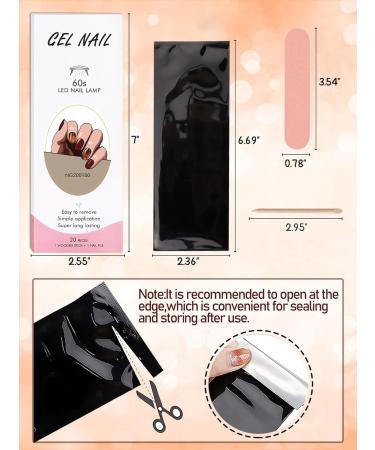Kalolary Semi-Cured Gel Nail Wraps - Amber Full Wrap Stickers | Long Lasting Salon Quality for Autumn | Includes Nail File & Wood Stick - Buy Online on GoSupps.com
