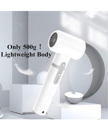 Lightweight Cordless Hair Dryer 300W Rechargeable Portable Blow Dryer 3 Modes Cold/Warm/Hot Wind for Hotel Home School Pet Care Outdoor Travel - Buy Online on GoSupps.com