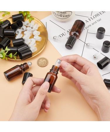 BENECREAT 24 Sets Essential Oil Roller Inserts Kit - Stainless Steel Balls & Black Caps for 5-15ml Bottles | Ideal for Essential Oils & Cosmetics - Buy Online on GoSupps.com