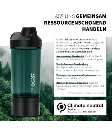 720 DGree Fitness Shaker Ubershaker 550ml - Leakproof BPA-Free Protein Mixer Cup for Creamy Shakes - Premium Gym & Workout Nutrition in Emerald Green - Buy Online on GoSupps.com