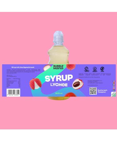 Bubble Mania Litschi Syrup for Bubble Tea - 500ml | Perfect for Cocktails Ice Cream & Cakes | International Shipping Available - Buy Online on GoSupps.com
