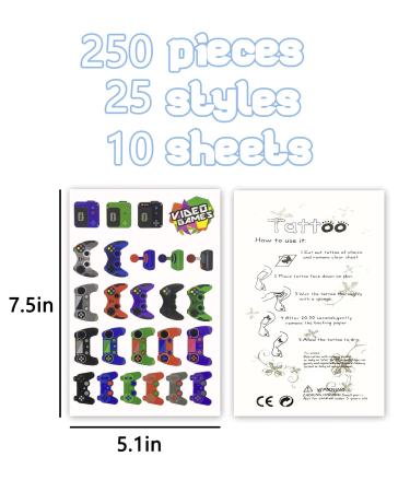 keonsatrz 250 Pieces Video Game Controller Temporary Tattoos - 25 Styles Fake Tattoo Stickers Gifts - Gamer Gaming Birthday Decorations for Boys girls Birthday Party Decorations - Buy Online on GoSupps.com