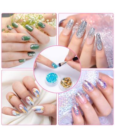 24 Colors Glitter Set with Gold Leaf & Glitter Powder | Nail Art Accessories for DIY Makeup & Body Design - Buy Online on GoSupps.com