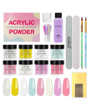 Deciniee Acrylic Nail Kit Nail Nail Extension Kit with File Brush Paint Pens Nail Art Manicure Set (Rainbow Colors)