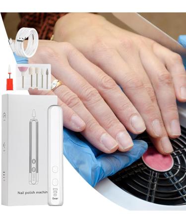 Electric Nail File for Acrylic Nails - Electric Manicure Pedicure Nail File Drill Kit | Compact Portable Design Nail Drill Kit Hand Foot Care Tool for Acrylic Gel Nails White English Version - Buy Online on GoSupps.com