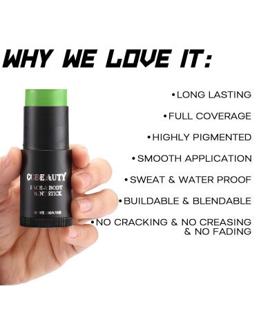 CCbeauty Light Green Face Paint Stick - Non-Toxic SFX Makeup for Gamora & Hulk Cosplay Halloween Costume | Professional Oil-Based Body Color - Buy Online on GoSupps.com