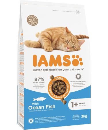IAMS Dry Cat Food with Fish - Nutritional Formula for Cats Aged 1-6 Years | 3 kg Pack - Buy Online on GoSupps.com