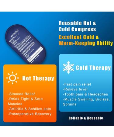 Reusable Gel Ice Pack for Injuries - Hot & Cold Compress Therapy for Pain Relief - Flexible Soft Gel Packs for Shoulder, Elbow, Back, Knee - Blue - Buy Online on GoSupps.com