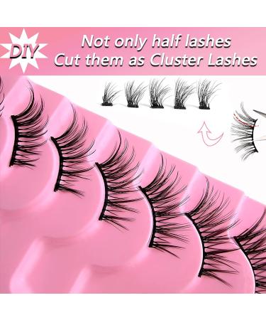Heracks 3D Curly Half Cat-Eye Lashes 10 Pairs - Natural Look Wispy Fluffy Faux Mink Reusable Soft DIY Cluster Lashes Pack - 15mm Short 3/4 Corner Lashes (06) - Buy Online on GoSupps.com