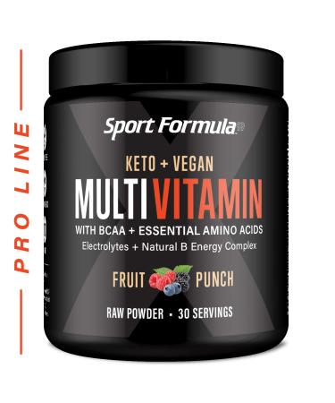 Sport Formula 99 Multivitamin Powder - Drink Mix for Men Women BCAA Amino Acids Won t Upset Your Stomach - Keto Vegan Multivitamin Fruit Punch - Electrolytes Super B Complex Digestive Enzyme