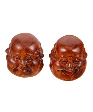 Beaupretty 2st handball made of solid wood handmade balls handle ball relaxing handballs made of wood physioball for the hand mini massage ball ball to the wooden handle