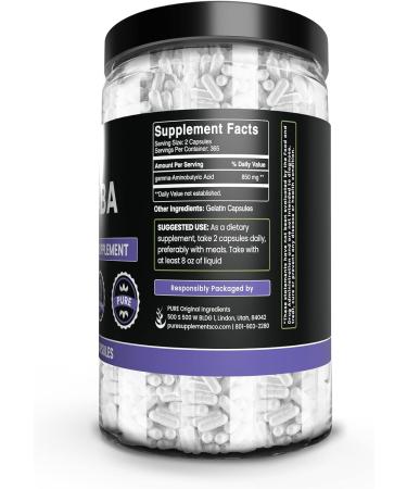 GABA 730 Capsules - Pure Original Ingredients, Lab Verified, No Fillers - 365 Servings - Buy Online on GoSupps.com