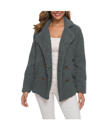 Hanxiulin plush jacket oversize warm lined fleecemantel ladies winter jacket jacket long hood fleece jacket coat outerwear lining light quilted jacket outdoor buffer jacket m dark gray