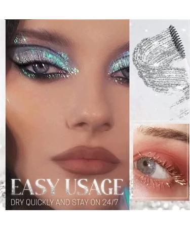 Topper de mascara paillettes de diamant mascara cils scintillants 4D scintillants mascara cils brillants en diamant tincelant pour les f tes et les femmes filles (Argent) - Buy Online on GoSupps.com