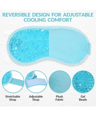 MIVORA Cooling Gel Mask for Puffy Eyes - Hot Cold Therapy for Migraine, Dark Circles, Sinus Pain - Reusable, Light Blue - Buy Online on GoSupps.com