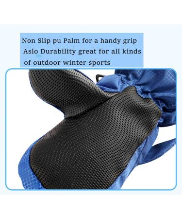 Waterproof Kids Winter Mittens - Blue Dog Print, Size L (Age 7-9) | Fleece Lined Thermal Gloves for Skiing, Snowboarding, Cycling | Ages 1-9 Boys Girls - Buy Online on GoSupps.com
