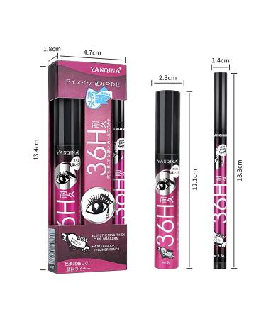 Benuomi 4D Silk Fiber Lash Mascara & Waterproof Eyeliner Set - Long Lasting, Thickening, Lengthening Formula - 2pcs Makeup Kit for Durable Waterproof Eyes - 2 IN 1-B - Buy Online on GoSupps.com