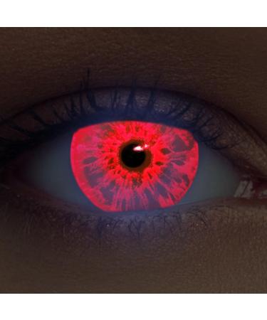 DESIGNLENSES Glowing Halloween The Purge Costume Contact Lenses 1 Pair (2 Pieces) Soft UV Neon Colored Lenses "Sparkle" (Red) - Buy Online on GoSupps.com
