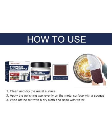Metal Polishing Wax | Metal Care Stainless Cleaner Wax Rust Removal Cleaner Restorer Metal Polish Cleaner with Safe Ingredients for Pot Utensils Flume Faucet Range Hood Rowces - Buy Online on GoSupps.com