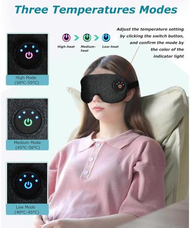 PJYU Heated Eye Mask for Dry Eyes Electric USB Wireless Heated Eye Mask for Blepharitis Chalazion Eye Fatigue (Dark Grey) - Buy Online on GoSupps.com