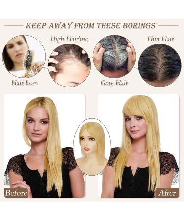 Ruwiss Real Hair Topper for Women | Silk Base Clip-In Hair Pieces | Light Brown Short Wigs for Thin Hair | 100% Human Hair Crown Topper - Buy Online on GoSupps.com
